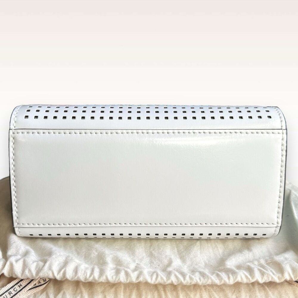 AUTHENTICATED NEW Tory Burch Petite Perforated Lee Radziwill Double Bag $798 - Picture 10 of 17